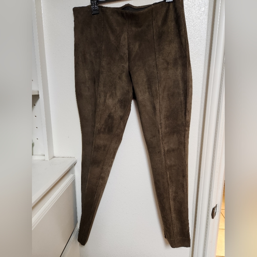 Zeza B Size XL Brown faux Suede Leggings.